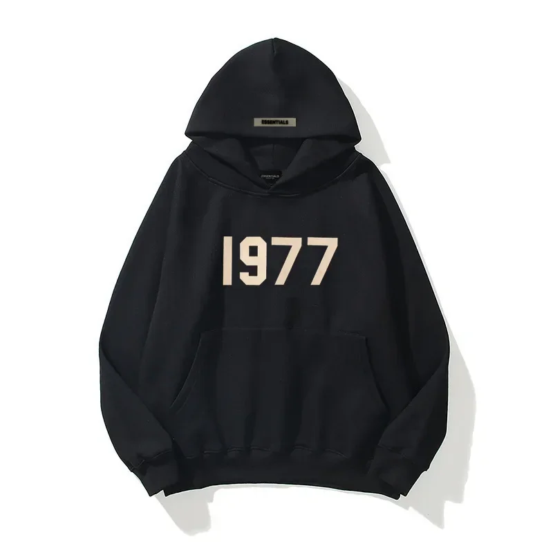 

Men's hoodie hoodie, sports hoodie, pattern print, street brand, high quality, trendy, fashion essentials, 1977