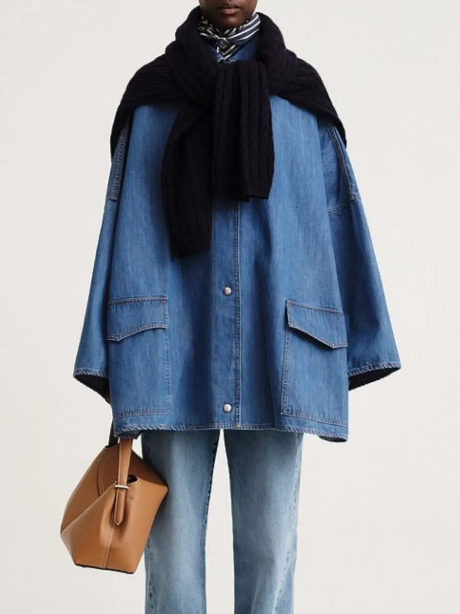 Women Denim Jacket Turn Down Collar Single Breasted Female Casual Coat with Pockets
Women Denim Jacket Turn Down Collar Single Breasted Female Casual Coat with Pockets