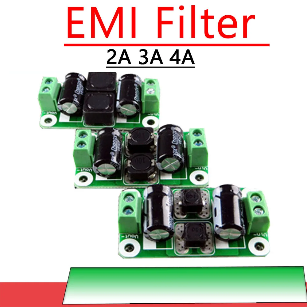 

2A 3A 4A DC EMI Power Filter Board 0-50V EMI Filter Noise Suppressor 12V 24v 36v 48v Audio Power Amplifier Car Switching Power