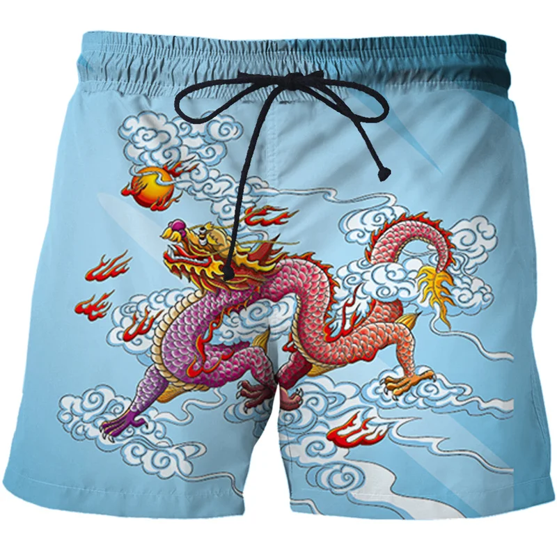 

Chinese Dragon Carp Phoenix Beach Shorts Summer Men Quick-drying Swim Trunks Unisex 3d Printed Art Totem Short Pants Streetwear