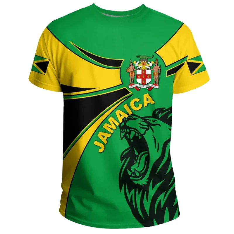 

Fashion 3D Print Jamaica Flag T Shirt Men Jamaica National Emblem T-shirt Summer Street Short Sleeve Oversized Tees Top Clothing