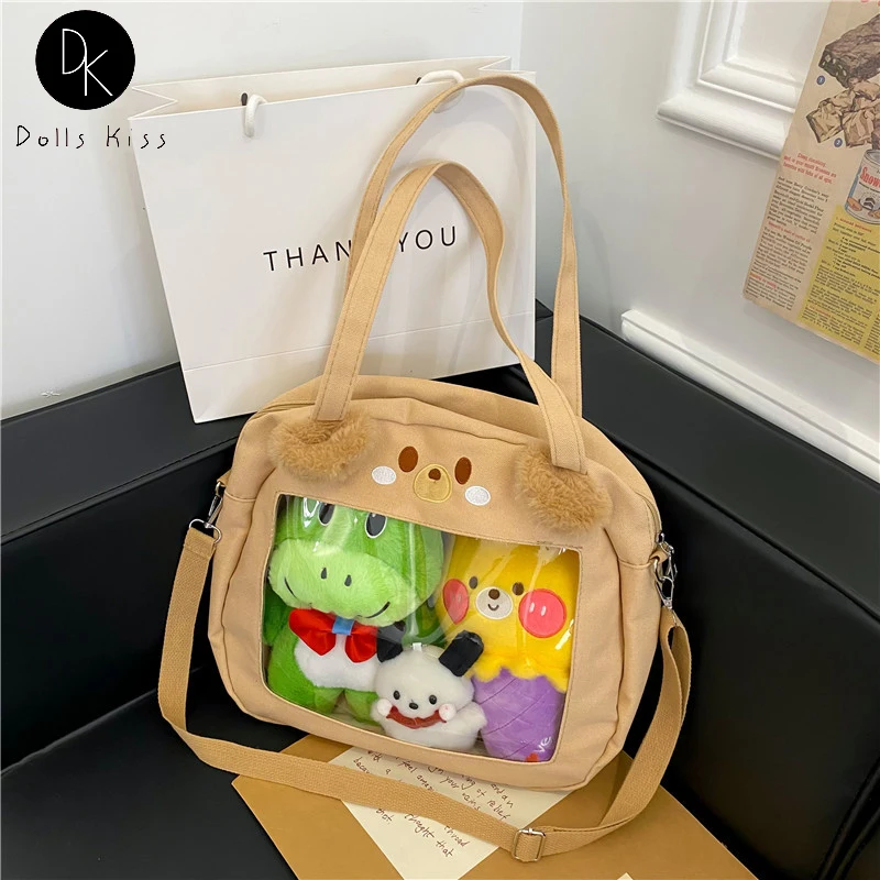 Сумка для девочек Kawaii Animal Ita, школьная сумка, аниме куклы, дисплей на плечо, Детские значки, милые сумки, прозрачный карман, женский подарок
Сумка для девочек Kawaii Animal Ita, школьная сумка, аниме куклы, дисплей на плечо, Детские значки, милые сумки, прозрачный карман, женский подарок