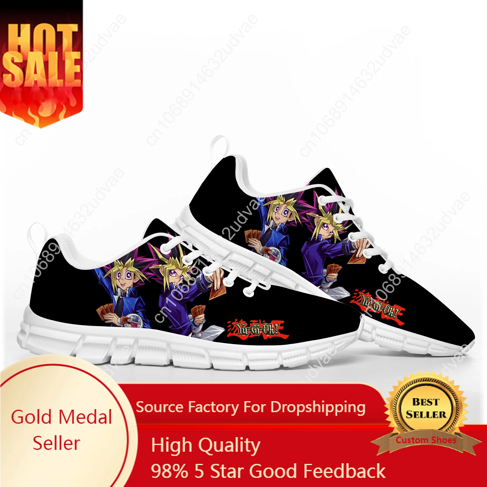 

Anime Yu-Gi-Oh Yami Mutou Duel Monster Card Sports Shoes Mens Womens Teenager Kids Children Sneakers Casual Custom Couple Shoes