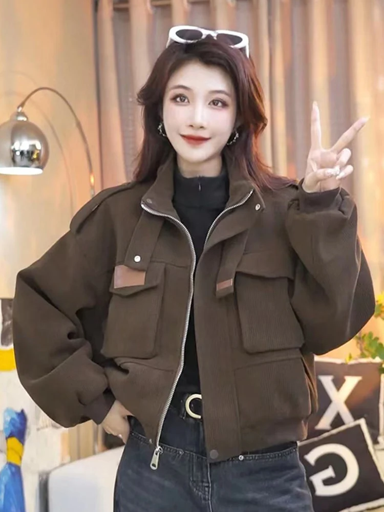 

Workwear Short Jacket, Early Spring Cotton Clip Thickened Popular Jacket, Women's Autumn and Winter New 2024