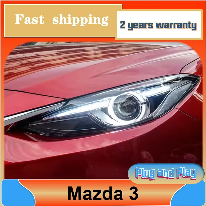 Car Styling for Mazda Axela Headlight Mazda 3 Headlight DRL Turn Signal Low High Beam Projector Lens
Car Styling for Mazda Axela Headlight Mazda 3 Headlight DRL Turn Signal Low High Beam Projector Lens