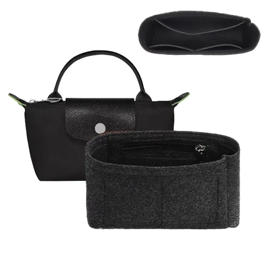 

NEW Bag Black Organizer For Longchamp Mini Bag Felt Purse Insert Organizer Bag Storage Liner Felt Purse Insert Handbag