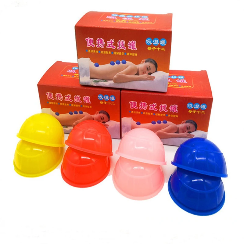 

12Pcs Silicone Massage Jars Cupping Set Chinese Therapy Body Massager Anti Cellulite Vacuum Cans