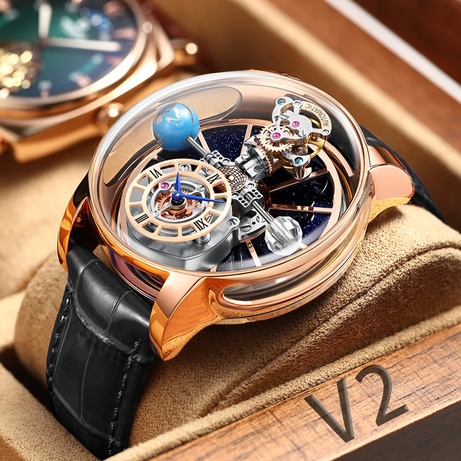 

2023 Pindu Design Mens Watches Diamond Tourbillon Top Brand Luxury Astronomical Quartz Watch Men Astronomical Solar Montre Homme