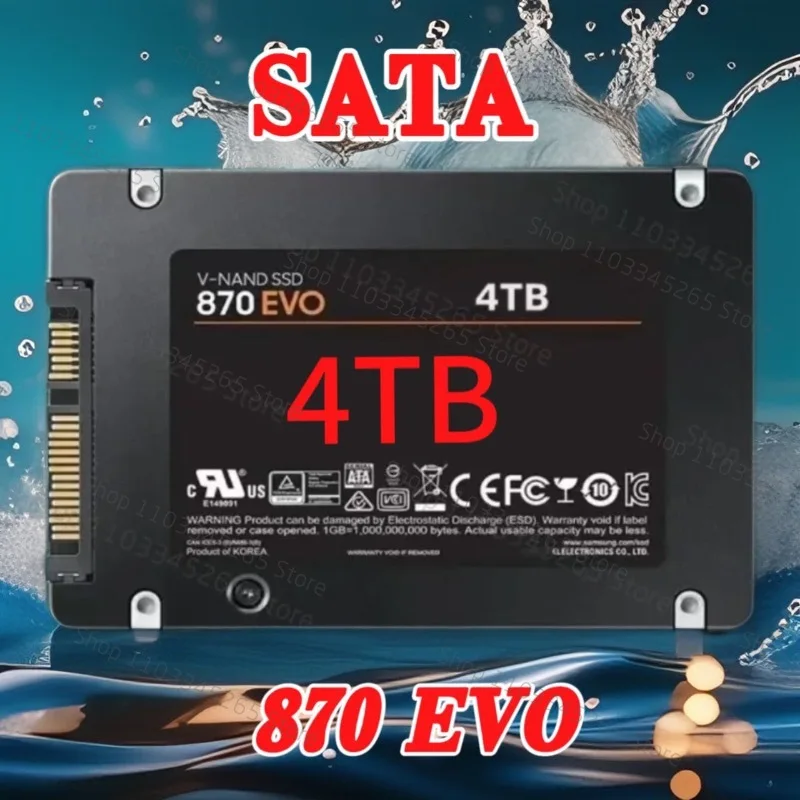 

2024 Новый 870EVO SATA3 SSD 560 м/с 1 ТБ 2 ТБ 4 ТБ 2,5 жесткий диск Sata Внутренний твердотельный накопитель для ноутбука и настольного ПК PS5/ПК