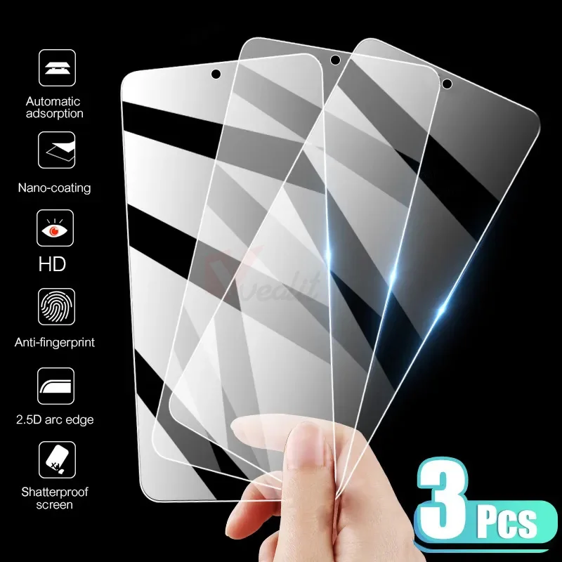 

3pcs Full Cover Tempered Glass for Infinix Hot 40 30 20s 12i Play NFC Smart 7 8 HD Screen Protector for Infinix Note 30 Glass