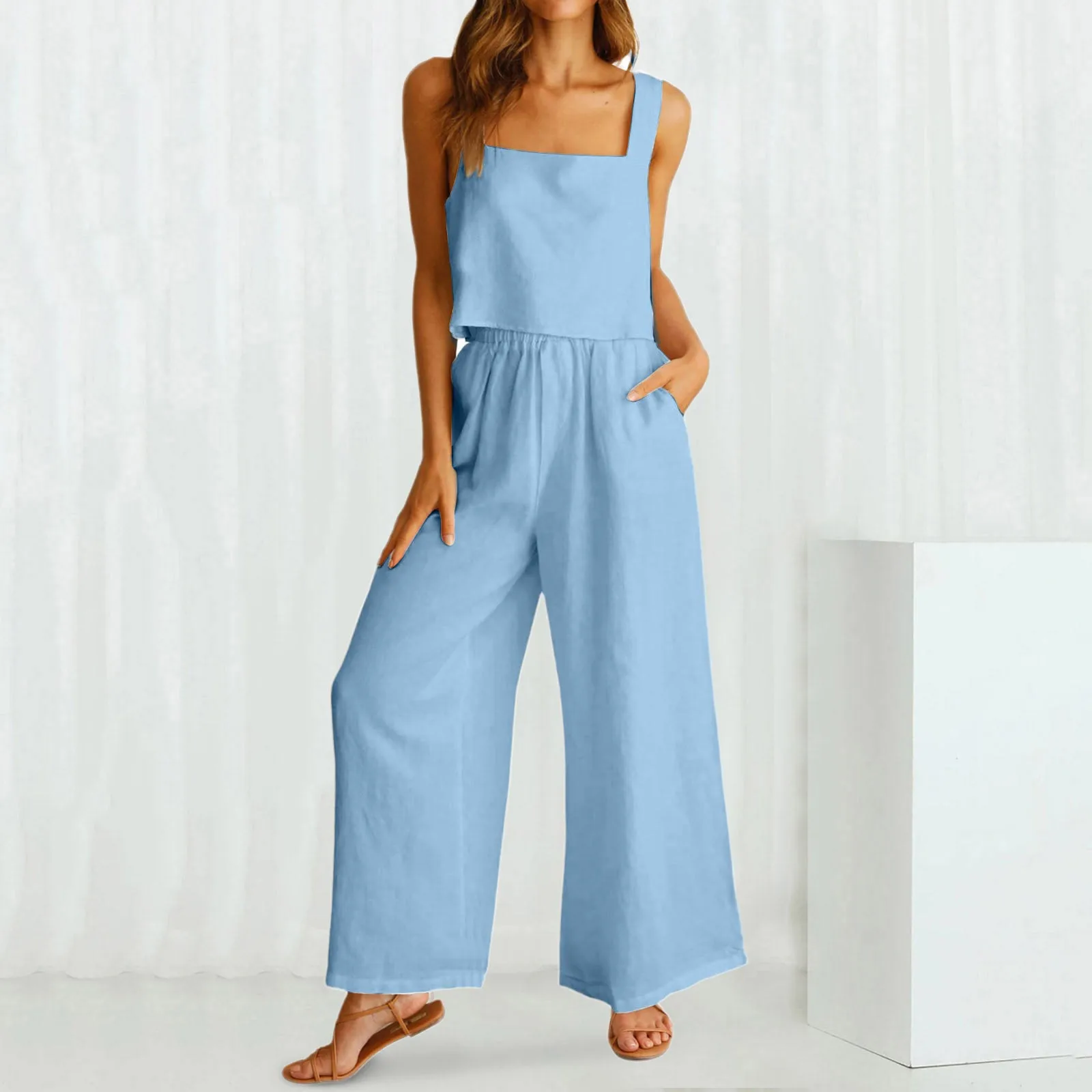 2023 Summer Cotton Linen Suit with Shorts for Women Cool Sleeveless Tank Tops Two-piece Set New Women's Tracksuit Home Outfits
2023 Summer Cotton Linen Suit with Shorts for Women Cool Sleeveless Tank Tops Two-piece Set New Women's Tracksuit Home Outfits