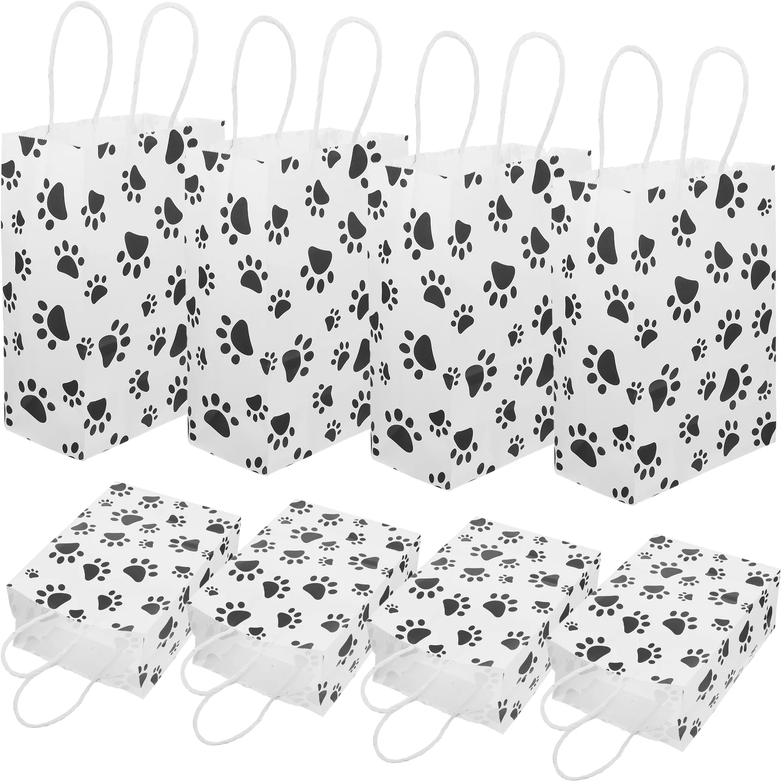 

20pcs Dog Paw Printed Gift Bags with Handles Theme Party Favors Bags Goodies Bags