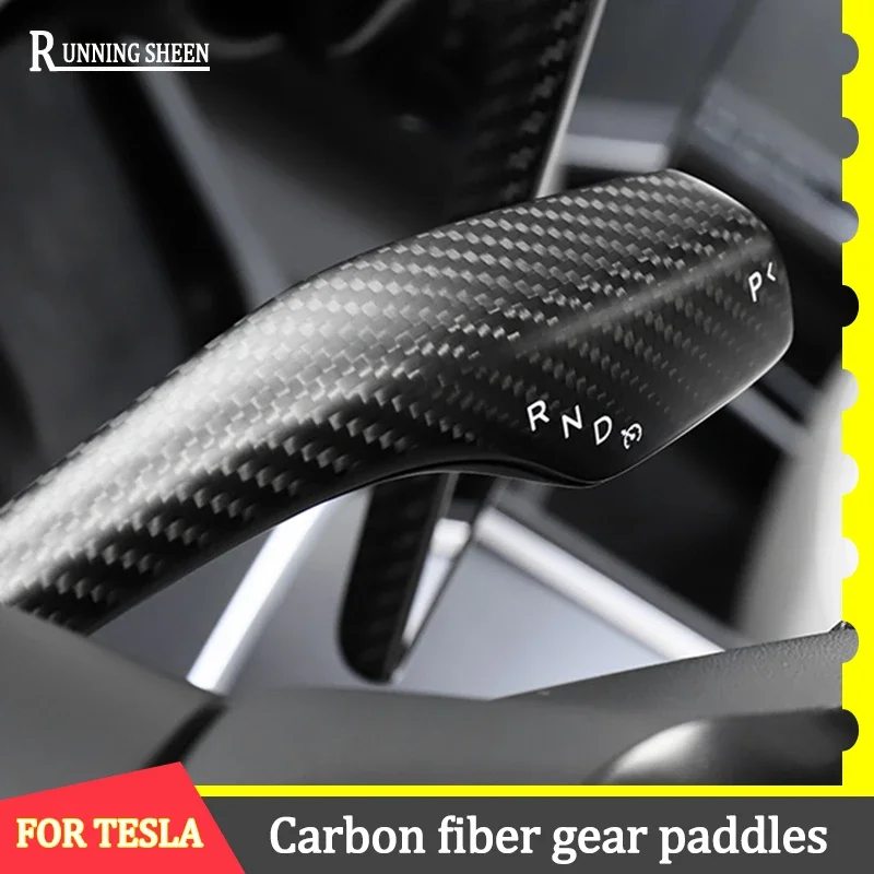 

Car Wiper Steering Lever for Tesla Model 3/Y Interior Remodel Patch 2022 Car Carbon Fiber Column Shift Protection Cover