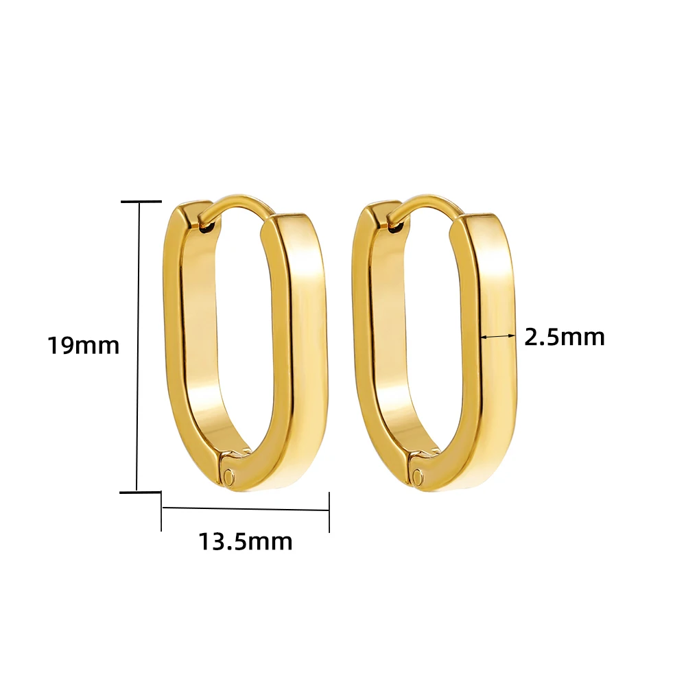 Fashion Gold Color Metaeometric Square Hoop Earring For Women