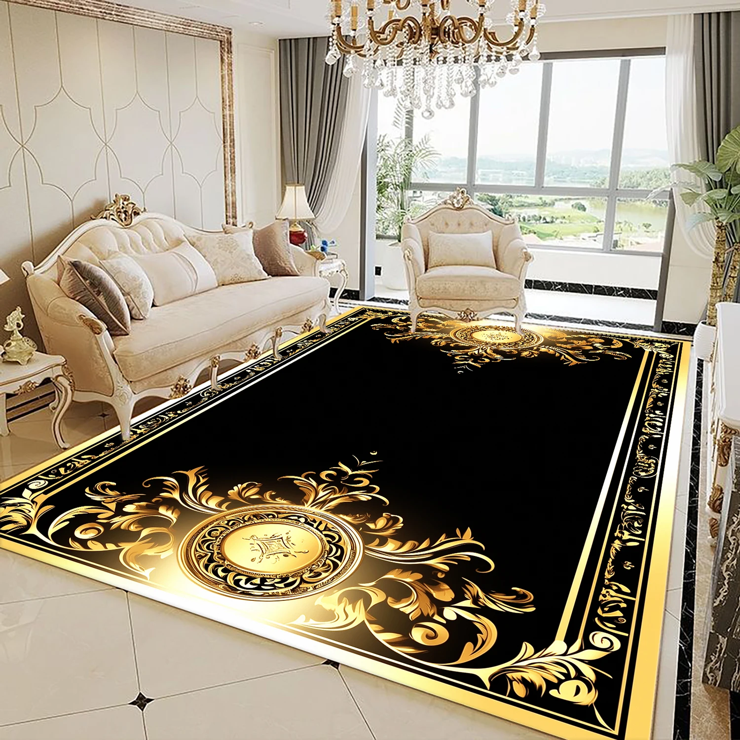 European Carpet Living Room Home Decoration Golden Carpet Hotel Hall Luxury Floor Mat Room Bedside Soft Rug alfombras para salon
European Carpet Living Room Home Decoration Golden Carpet Hotel Hall Luxury Floor Mat Room Bedside Soft Rug alfombras para salon