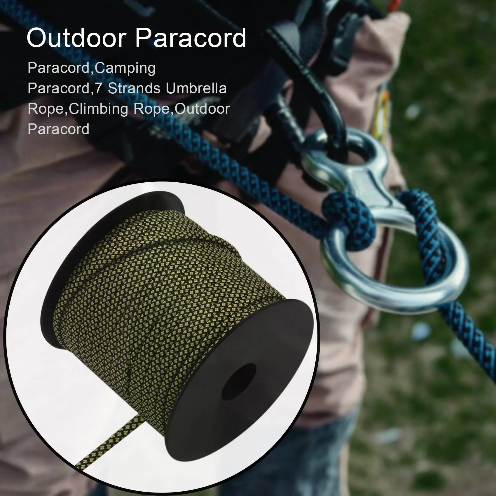 

Moocy Camping Paracord 4mm 50 Meters 7 Strands Umbrella Rope for Outdoor Climbing Survival Hiking Clothesline Green