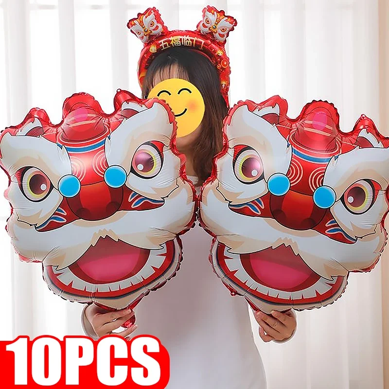 10/1pcs Large Lion Dance Foil Balloons for Chinese Spring Festival Cartoon Lion Head Balloon for New Year Party Decor Supplies
10/1pcs Large Lion Dance Foil Balloons for Chinese Spring Festival Cartoon Lion Head Balloon for New Year Party Decor Supplies