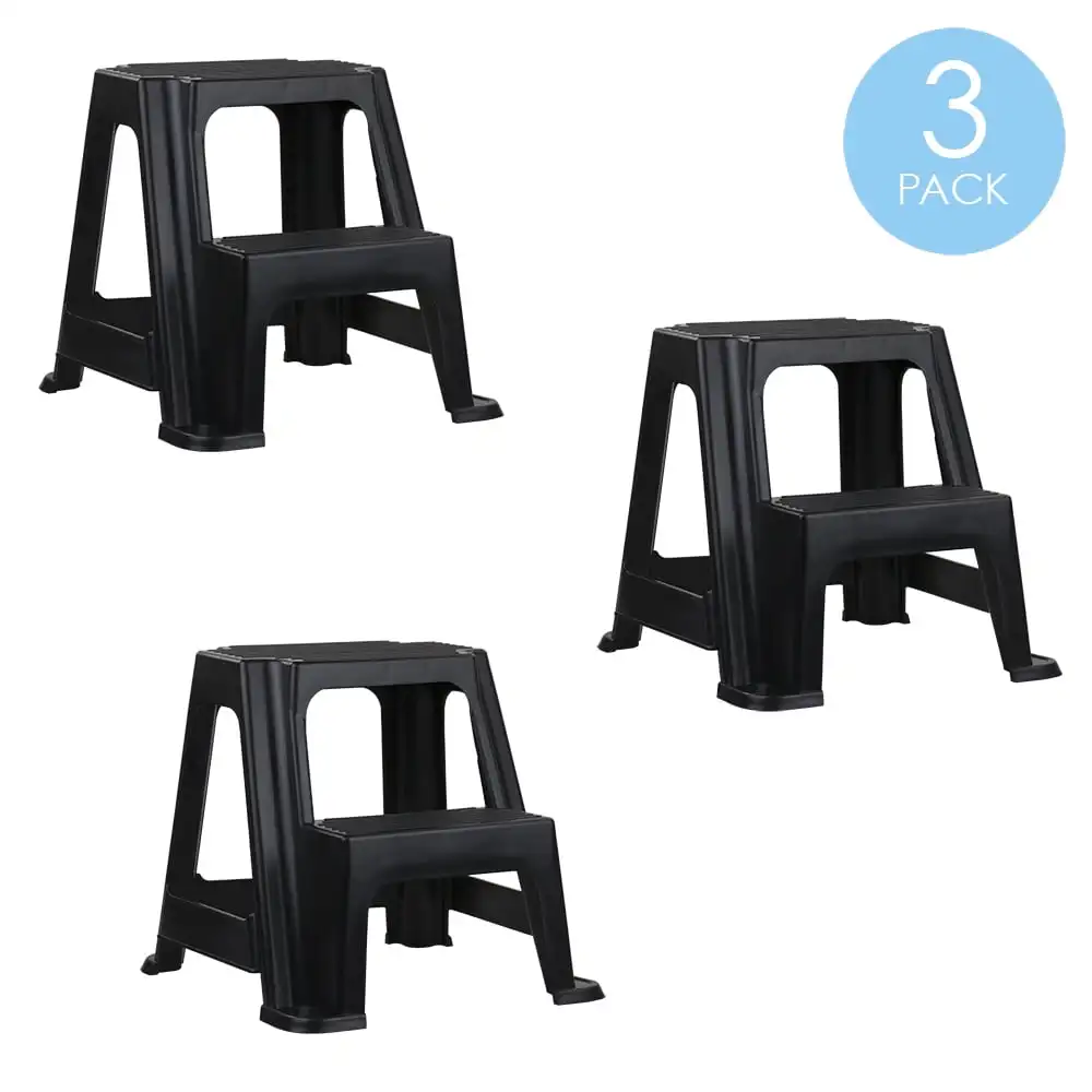 Home Basics 2 Step Plastic Stool with Non-Slip Step Treads,Black,(3-Pack) Children's Step Stool Footstool Kids Chair Step Stool
Home Basics 2 Step Plastic Stool with Non-Slip Step Treads,Black,(3-Pack) Children's Step Stool Footstool Kids Chair Step Stool