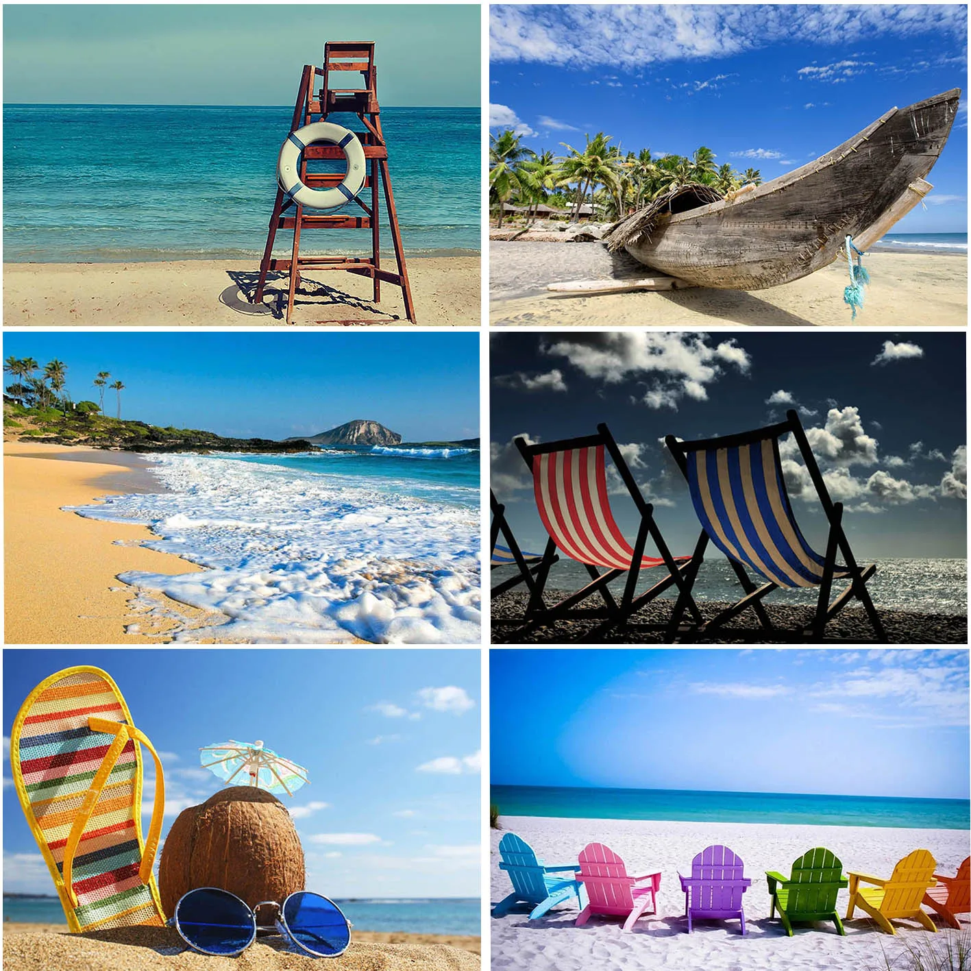 

Summer Seaside Scenery Ocean Beach Cloud Sky Backgrounds Photography Holiday Portrait Decoration Photo Booth Studio Backdrops