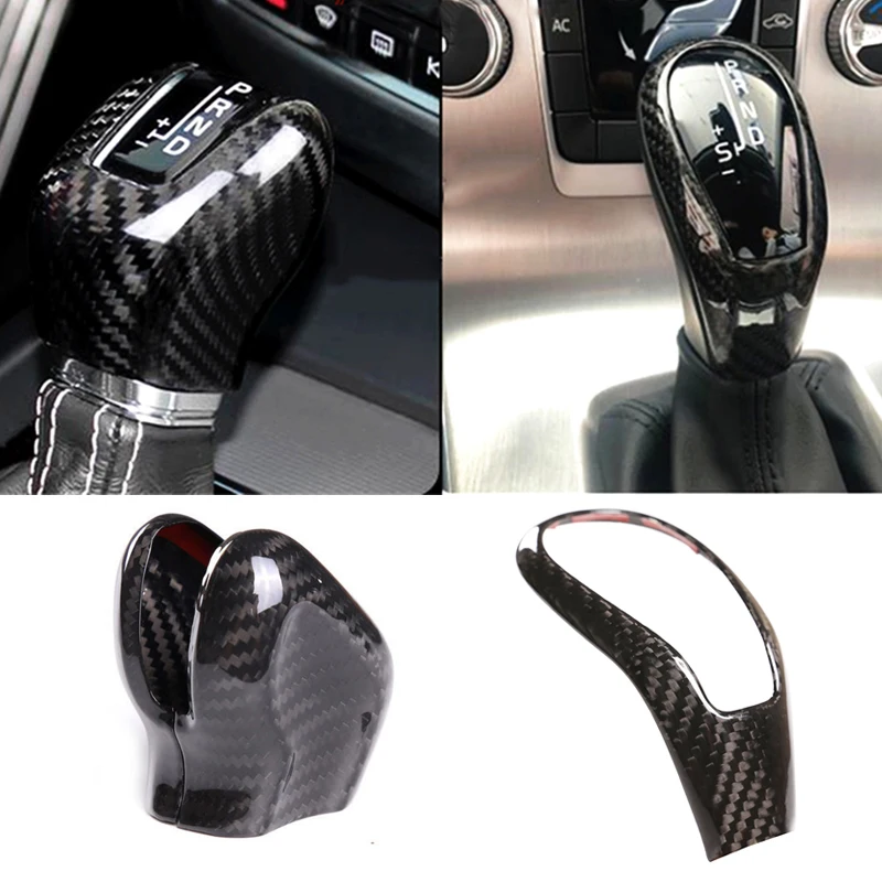 

For Volvo XC60 XC90 S60 V60 S90 V90 S80L V40 Real Carbon Fiber Car Gear Shift Knob Head Cover Sticker Panel Trim Car Accessories