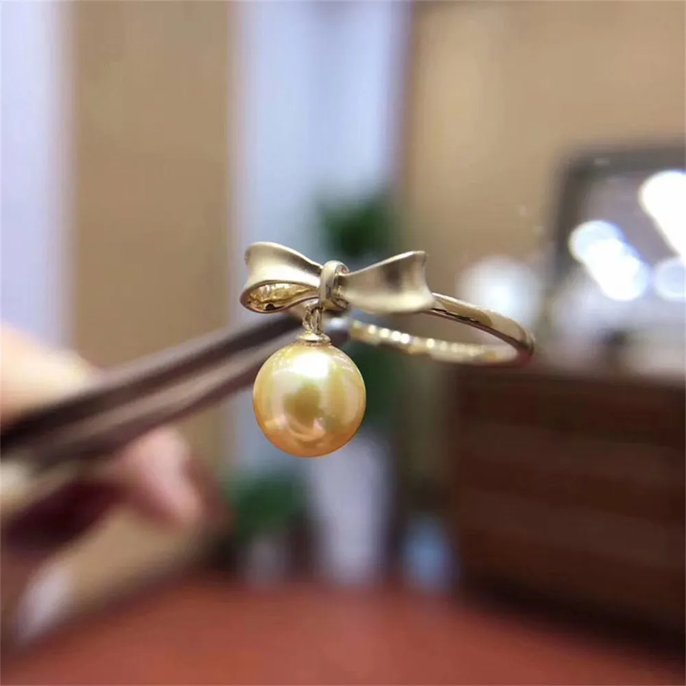 DIY Pearl Accessories S925 Sterling Silver Pearl Ring Empty Holder Bow Ring Holder with 8-9mm Beads
DIY Pearl Accessories S925 Sterling Silver Pearl Ring Empty Holder Bow Ring Holder with 8-9mm Beads