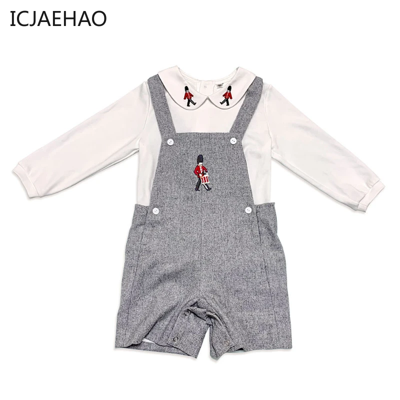 

ICJAEHAO 2024 Sets Clothes Boutique Children's Suit Baby Knitted Newborn Suspenders for Girls Boys Spring and Autumn Matching