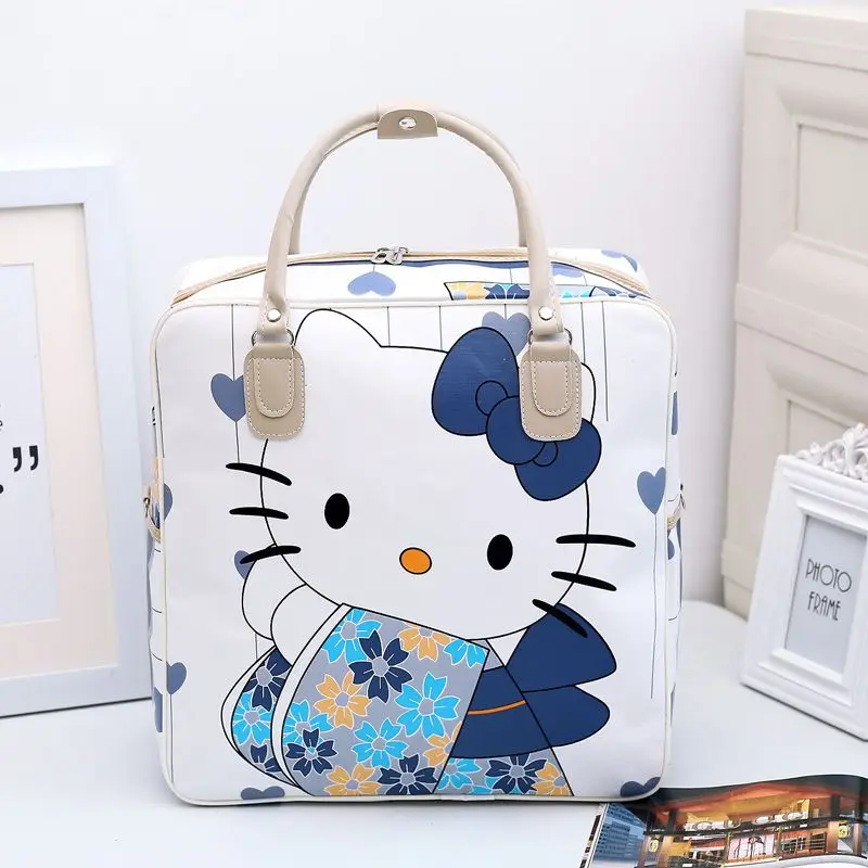 

Дорожная сумка Hello Kitty с героями мультфильмов, Портативная сумка для девушек, сумки для багажа из искусственной кожи, вместительные милые кошельки Sanrio, сумки с принтом, подарки