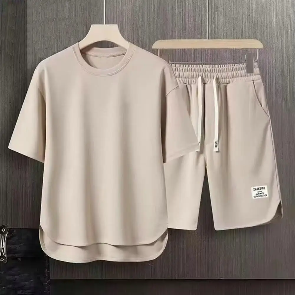 Jogging Suit with Pockets Men's Summer Casual Outfit Set O-neck Short Sleeve T-shirt with Elastic Drawstring Waist Wide for A
Jogging Suit with Pockets Men's Summer Casual Outfit Set O-neck Short Sleeve T-shirt with Elastic Drawstring Waist Wide for A
