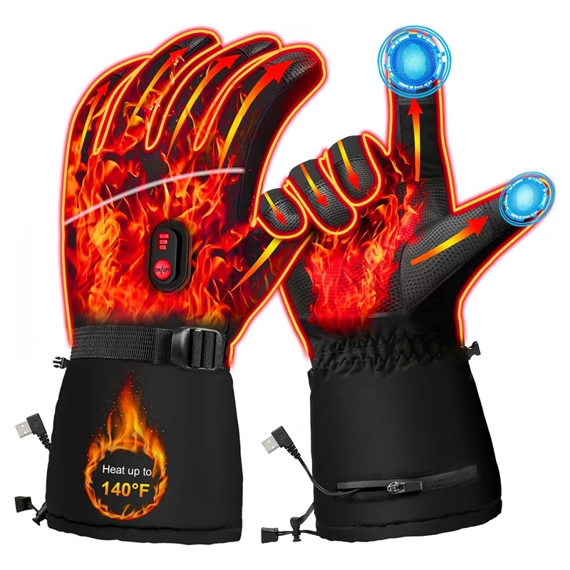 

Electric Heated Gloves Hand Warmers Winter Touchscreen Gloves Battery Powered Waterproof Gloves For Outdoor Working Black