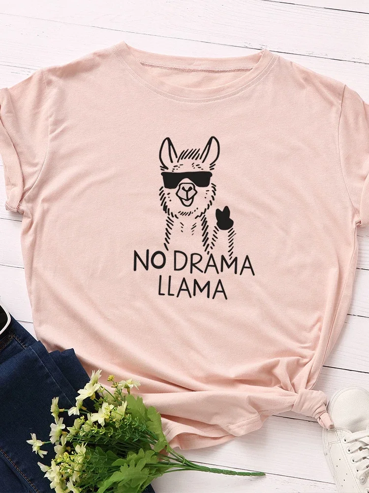 No Drama Llama Print Women T Shirt Short Sleeve O Neck Loose Women Tshirt Ladies Tee Shirt Tops Clothes Camisetas Mujer
No Drama Llama Print Women T Shirt Short Sleeve O Neck Loose Women Tshirt Ladies Tee Shirt Tops Clothes Camisetas Mujer