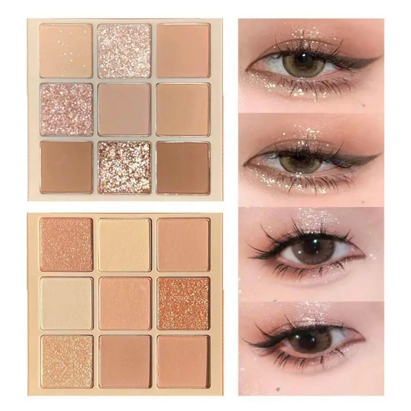 

9-color Eyeshadow Palette Earth Color Eye Shadow Pallete Lasting Korean Eye Pigments Makeup Matte Glitter Eyeshadow Cosmetics