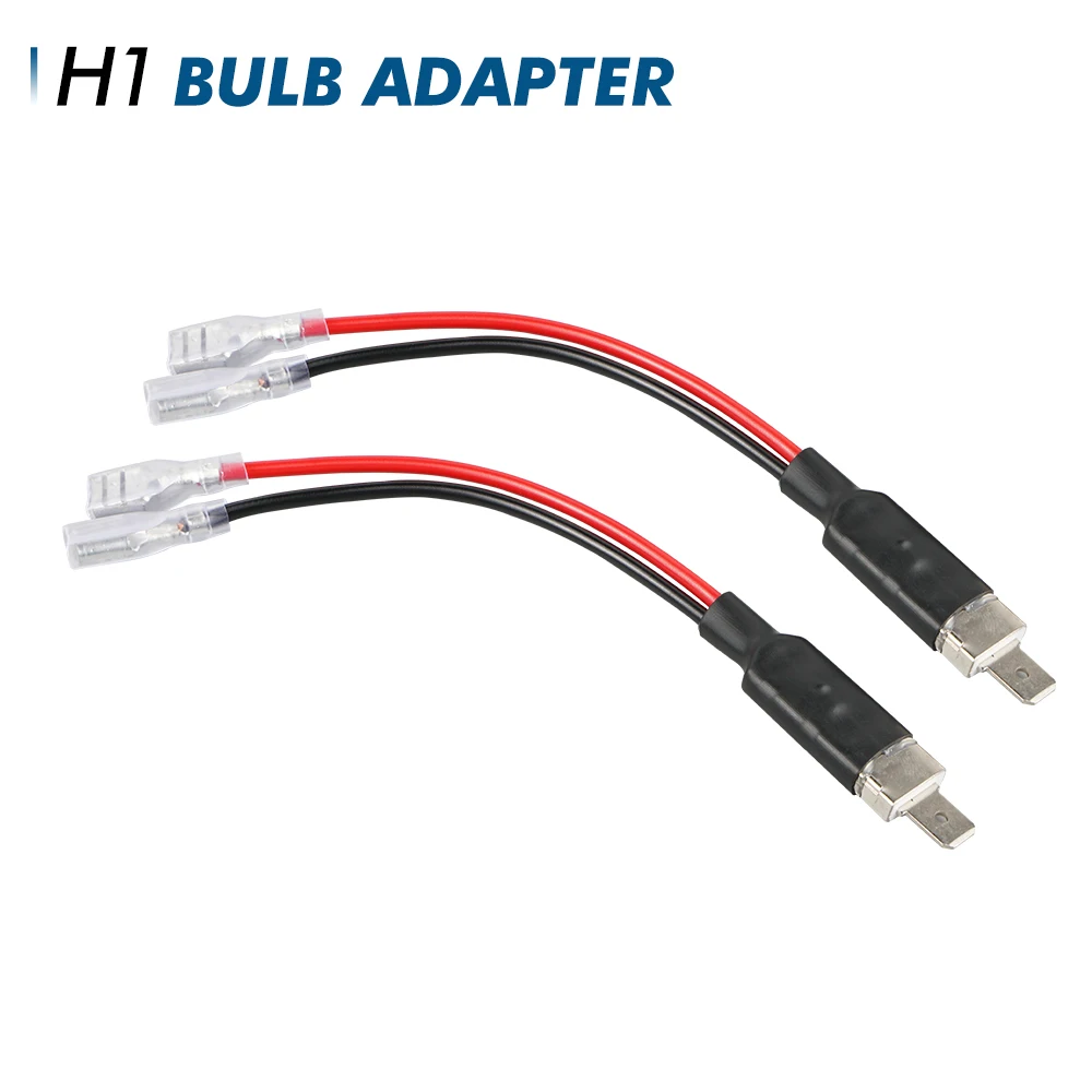 

2pcs H1 Adapter Wire, LED Wiring Harness Socket Wire Connector Plug Extension Cable, H1 LED Headlight Conversion Wire Connector