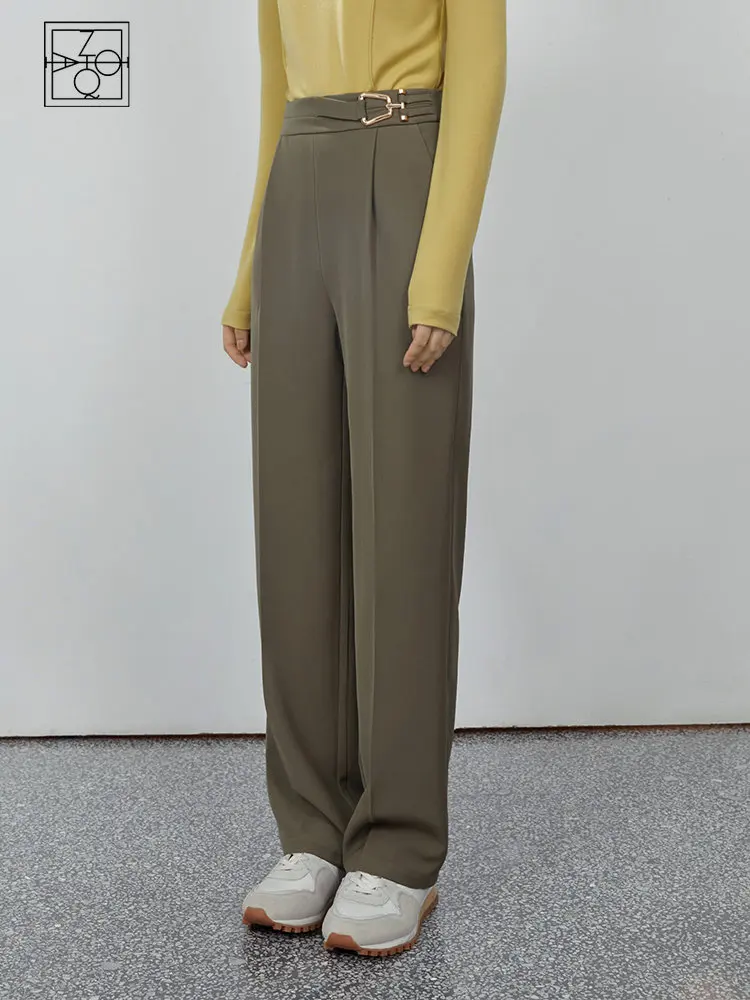ZIQIAO Women Winter Solid Color Drape Floor Pants Waist Decoration High Waist Full Length Trousers Office Lady Long Pant
ZIQIAO Women Winter Solid Color Drape Floor Pants Waist Decoration High Waist Full Length Trousers Office Lady Long Pant