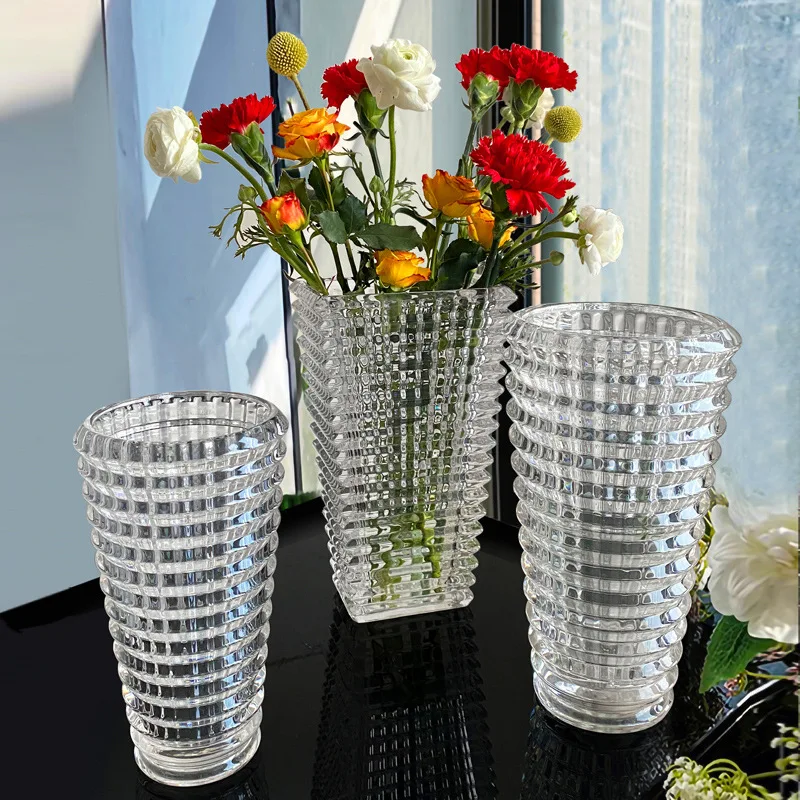 

Luxury Style Vase Decoration Living Room Flower Arrangement Ins High Sense Internet-Famous Crystal Glass Flower Vase
