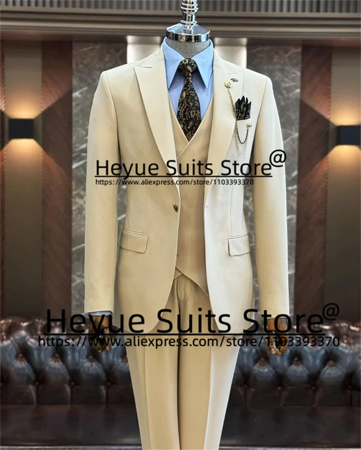 Beige Luxuly 3Pieces Sets Custom Single-breasted Elegant Groom Wedding Prom Party Tuxedos High Qublity Male Blazer Costume Homme 
Beige Luxuly 3Pieces Sets Custom Single-breasted Elegant Groom Wedding Prom Party Tuxedos High Qublity Male Blazer Costume Homme