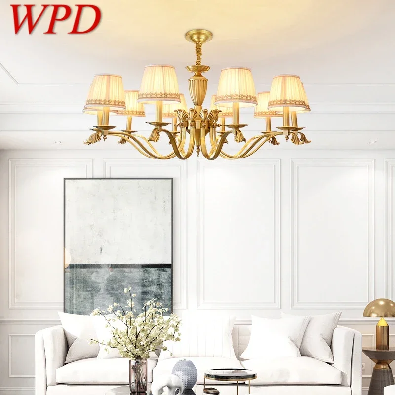 

WPD American Brass Pendent Lamp Luxurious Living Room Restaurant Bedroom Retro Hotel Villa Chandelier