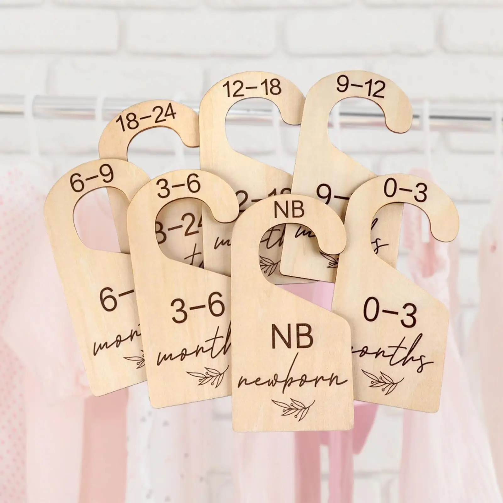 

7x Newborn Closet Dividers Closet Baby Size Dividers for Newborn Photo Props Organizing Children's Wardrobe Baby Baby Party Gift