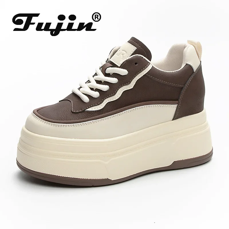 Fujin 9cm New Genuine Leather Casual Chunky Sneakers Wedge Platform Wedge Comfy Pumps Fashion Women Shoes Vulcanize Mixed Color
Fujin 9cm New Genuine Leather Casual Chunky Sneakers Wedge Platform Wedge Comfy Pumps Fashion Women Shoes Vulcanize Mixed Color