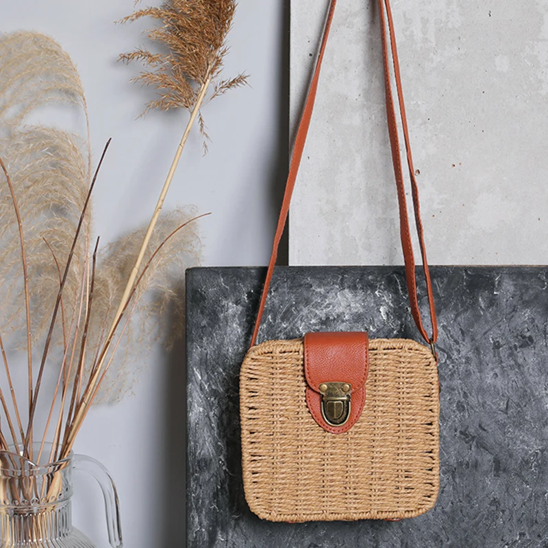 Small Round Rattan Purse - Handwoven Vacation Essential 25 S6485719c717b462bab24059643bd3dbcN