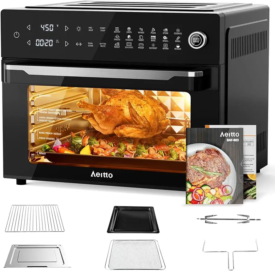 32-Quart PRO Large Air Fryer Oven| Toaster Oven Combo | with Rotisserie, Dehydrator and Full Accessories | 19-In-1 Digit
32-Quart PRO Large Air Fryer Oven| Toaster Oven Combo | with Rotisserie, Dehydrator and Full Accessories | 19-In-1 Digit