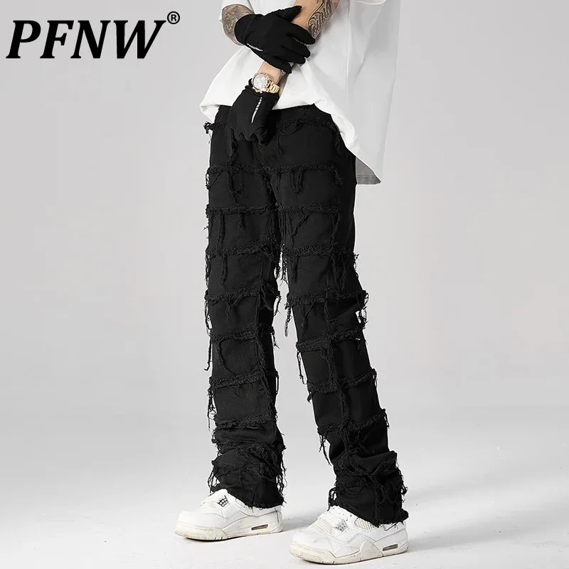 PFNW Men‘s Tide Streetwear Jeans Slim Straight Ripped Hole Patchwork Pleats Hip Hop Punk Rock Denim Pants Chic Trousers 12Z8991
PFNW Men‘s Tide Streetwear Jeans Slim Straight Ripped Hole Patchwork Pleats Hip Hop Punk Rock Denim Pants Chic Trousers 12Z8991