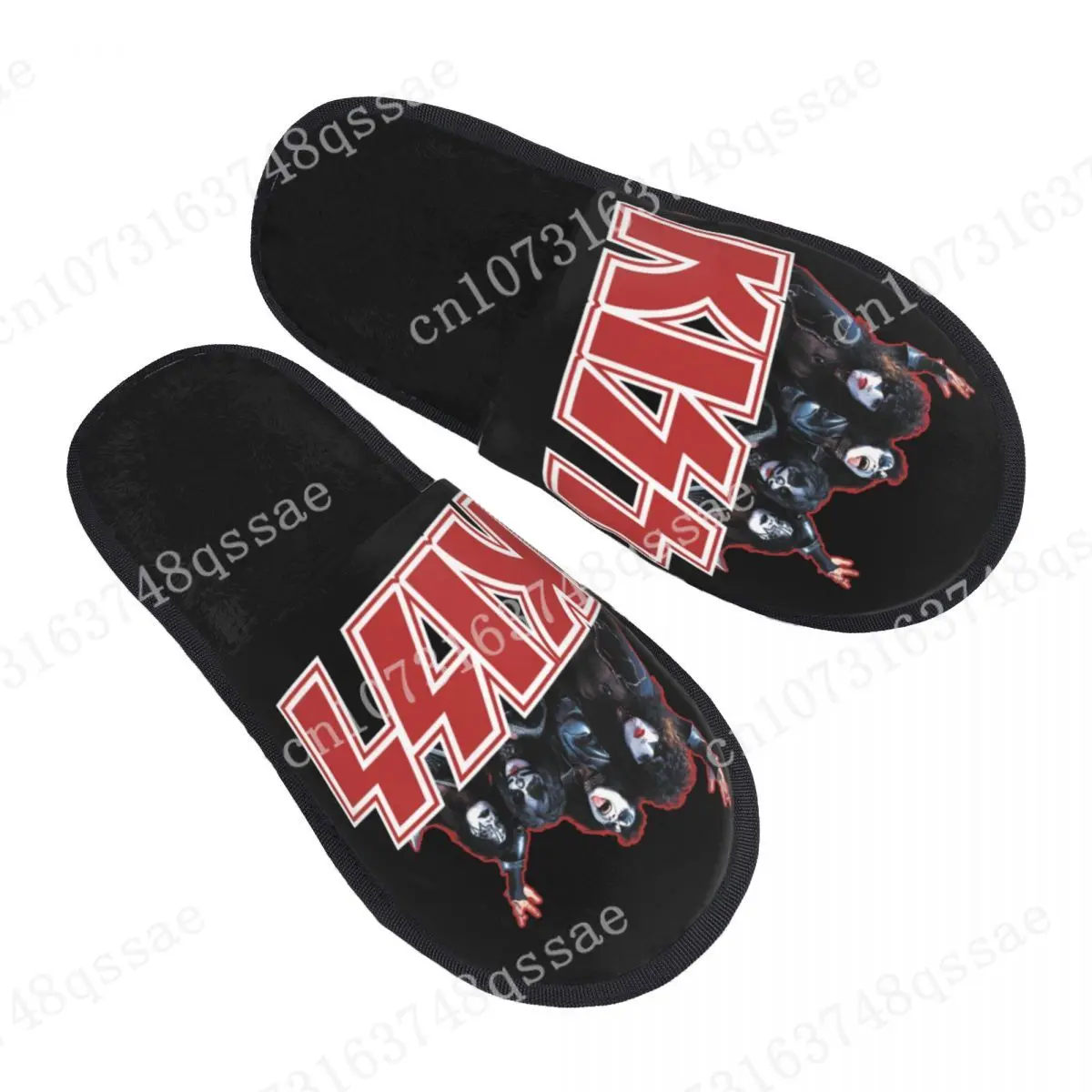 

Kiss Demon Starchild Spaceman Catman Winter Plush Slippers Living Room Rock Roll Band Cozy Memory Foam Slippers Non Slip