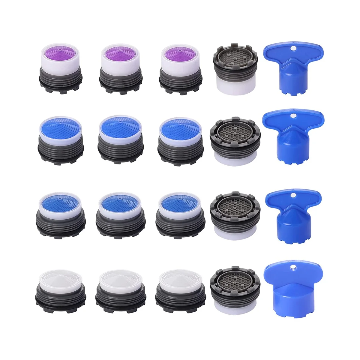 20Pcs Faucet Aerators, M16.5 M18.5 M21.5 M24 Faucet Cache Aerator Water Saving Flow Restrictor with Key Removal Wrench
20Pcs Faucet Aerators, M16.5 M18.5 M21.5 M24 Faucet Cache Aerator Water Saving Flow Restrictor with Key Removal Wrench