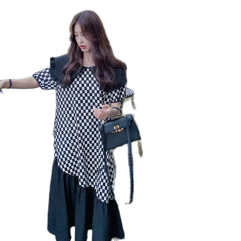 French Style Vintage Checkerboard Fishtail Splicing Dress Pregnant Women Mermaid Dress Plus Size Maternity Trumpet Vintage Dress
French Style Vintage Checkerboard Fishtail Splicing Dress Pregnant Women Mermaid Dress Plus Size Maternity Trumpet Vintage Dress