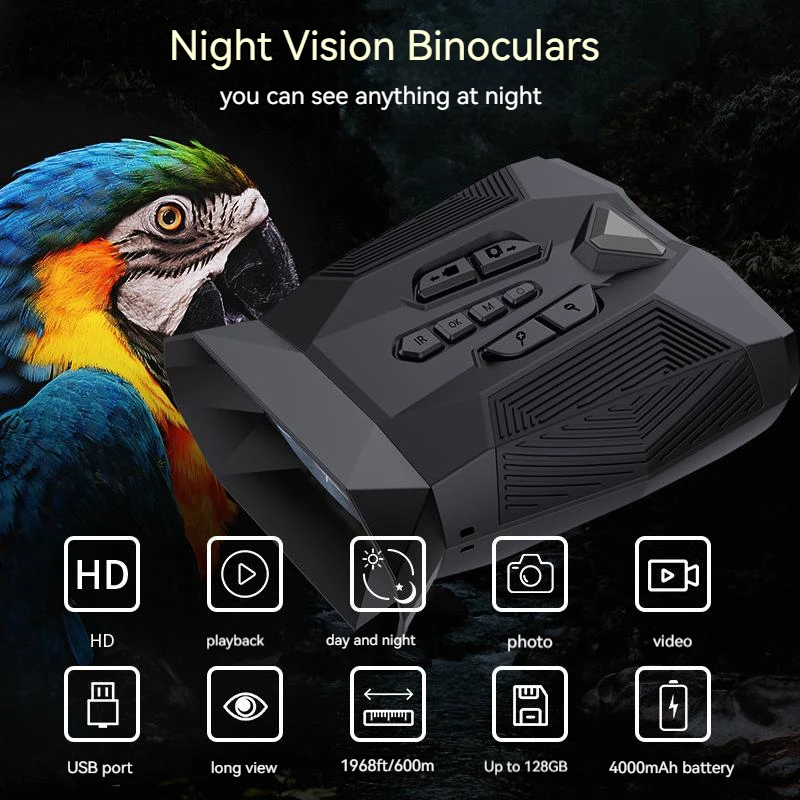 10MP Night Vision Binoculars 19x Zoom Full Color 1080P Sony Starlight Range 800M Rechargeable for Adventure Wildlife Camping
10MP Night Vision Binoculars 19x Zoom Full Color 1080P Sony Starlight Range 800M Rechargeable for Adventure Wildlife Camping