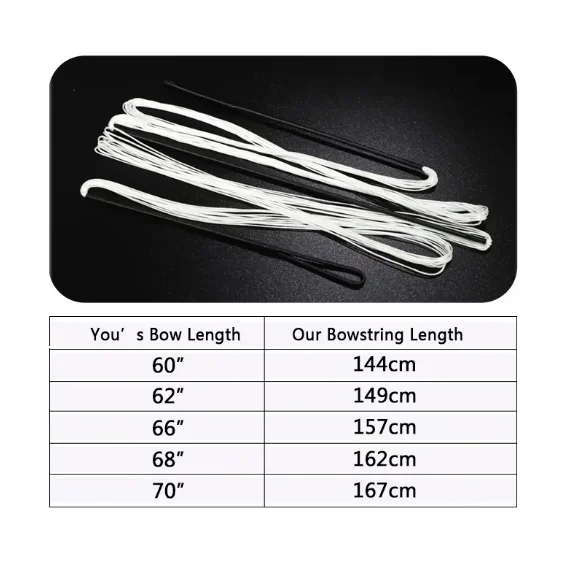 Archery Bowstring 48''60''62''66''68''70'inch recurve bow string 12 strands of archery accessories.
Archery Bowstring 48''60''62''66''68''70'inch recurve bow string 12 strands of archery accessories.