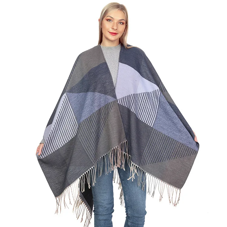 Autumn Winter Plaid Shawl Women Tassel Knitted Shawl Imitation Cashmere Poncho Lady Capes Cloaks
Autumn Winter Plaid Shawl Women Tassel Knitted Shawl Imitation Cashmere Poncho Lady Capes Cloaks