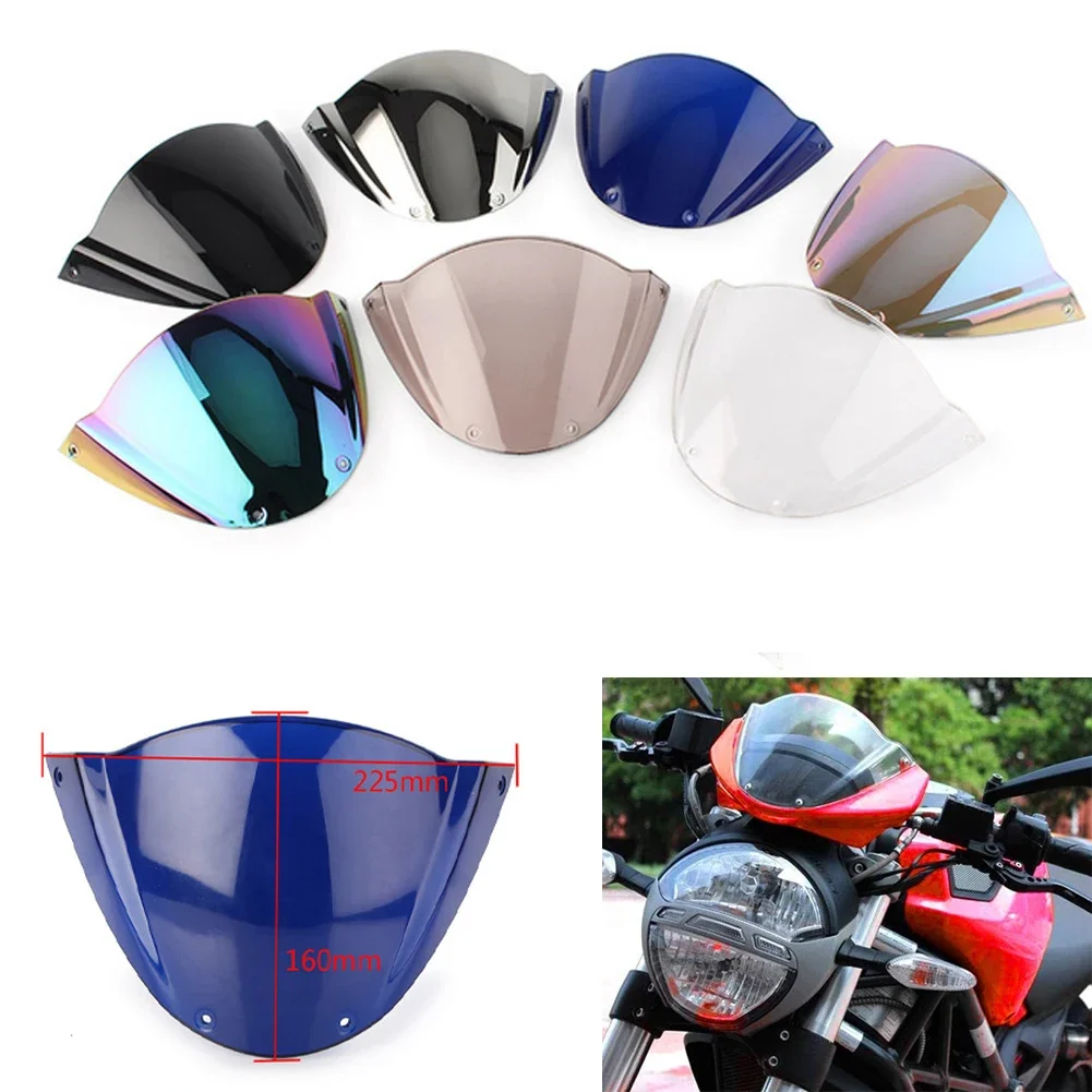 

Motorcycle screen Double Bubble Windshield Deflector Protector WindScreen For Ducati Monster 796 696 1100 1100S Double Bubble