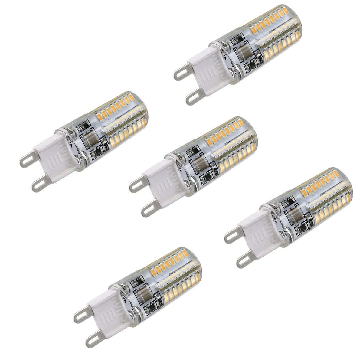 

PIXNOR 5pcs G9 3W AC 220V-240V 64 SMD 3014 LEDs 230LM 2800-3000K Energy-saving LED Bulb Lights LED Spotlights Lamps (Warm White)
