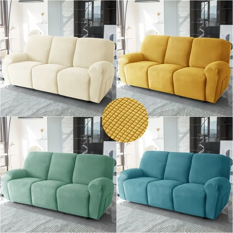

1 2 3 Seater Polar Fleece Recliner Sofa Cover Elastic Spandex Couch Slipcover Lazy Boy Armchair Covers for Living Room Furniture